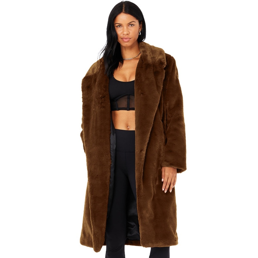NWT Alo faux fur trench coat